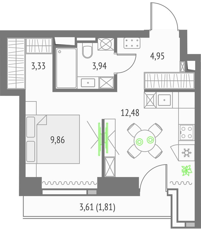 Apartment Sale, 36.37平方米 at Upside Towers, Ogorodny Drive, 4с1, Moscow, Russia #1 Apartment Sale, 36.37平方米 at Upside Towers, Ogorodny Drive, 4с1, Moscow, Russia #1