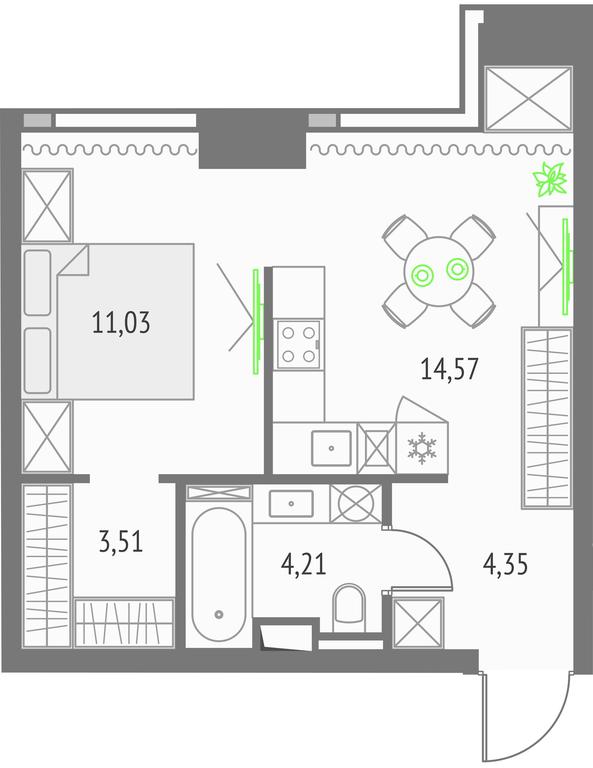 Apartment Sale, 37.67 sq. m. at Upside Towers, Ogorodny Drive, 4с1, Moscow, Russia #1 Apartment Sale, 37.67 sq. m. at Upside Towers, Ogorodny Drive, 4с1, Moscow, Russia #1