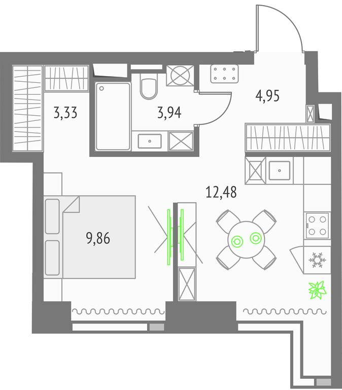 Apartment Sale, 34.56 sq. m. at Upside Towers, Ogorodny Drive, 4с1, Moscow, Russia #1