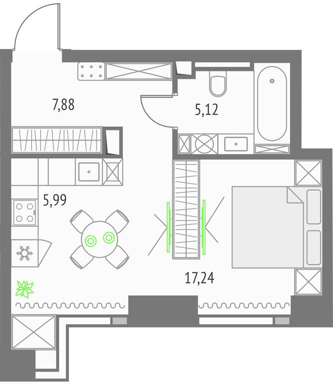 Apartment Sale, 36.23 sq. m. at Upside Towers, Ogorodny Drive, 4с1, Moscow, Russia #1 Apartment Sale, 36.23 sq. m. at Upside Towers, Ogorodny Drive, 4с1, Moscow, Russia #1