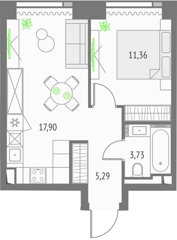 1-BD Apartment Sale, 38.28 sq. m. at Upside Towers, Ogorodny Drive, 4с1, Moscow, Russia #1 1-BD Apartment Sale, 38.28 sq. m. at Upside Towers, Ogorodny Drive, 4с1, Moscow, Russia #1