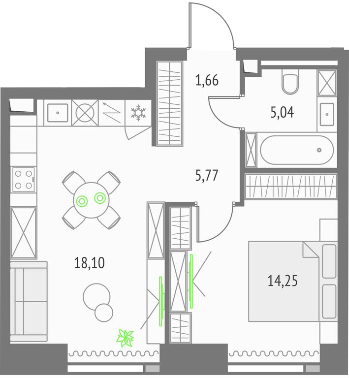 1-BD Apartment Sale, 44.82 sq. m. at Upside Towers, Ogorodny Drive, 4с1, Moscow, Russia #1 1-BD Apartment Sale, 44.82 sq. m. at Upside Towers, Ogorodny Drive, 4с1, Moscow, Russia #1