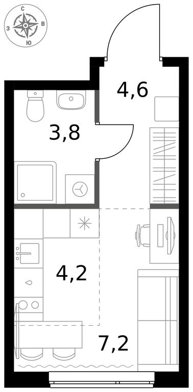 Apartment Sale, 19.8平方米 at 1 Izmajlovskij, Montazhnaya Street, 8с13, Moscow, Russia #1