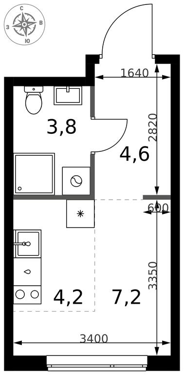 Apartment Sale, 19.8平方米 at 1 Izmajlovskij, Montazhnaya Street, 8с13, Moscow, Russia #2