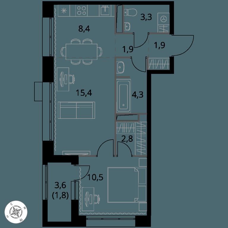 2-BD Apartment Sale, 50.3 sq. m. at 1-y Salarevskiy, Kiyevskoye Highway, Moskovskiy Settlement, Moscow, Russia #1 2-BD Apartment Sale, 50.3 sq. m. at 1-y Salarevskiy, Kiyevskoye Highway, Moskovskiy Settlement, Moscow, Russia #1