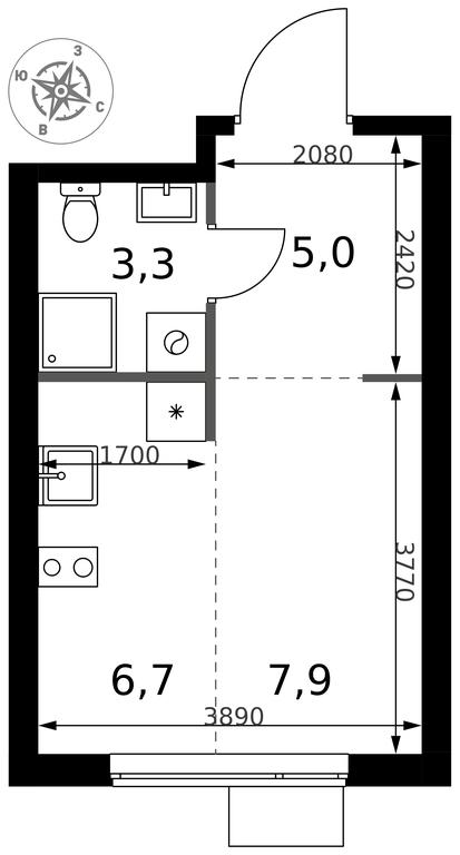 Apartment Sale, 22.9平方米 at 1 Izmajlovskij, Montazhnaya Street, 8с13, Moscow, Russia #2 Apartment Sale, 22.9平方米 at 1 Izmajlovskij, Montazhnaya Street, 8с13, Moscow, Russia #2