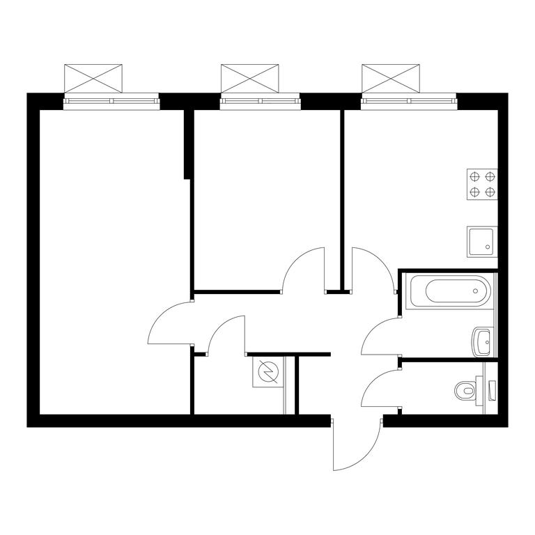 2-BD Apartment Sale, 48.3平方米 at Belaya Dacha Park, mikrorayon Parkovy, 1, Kotelniki, Moscow Region, Russia #1