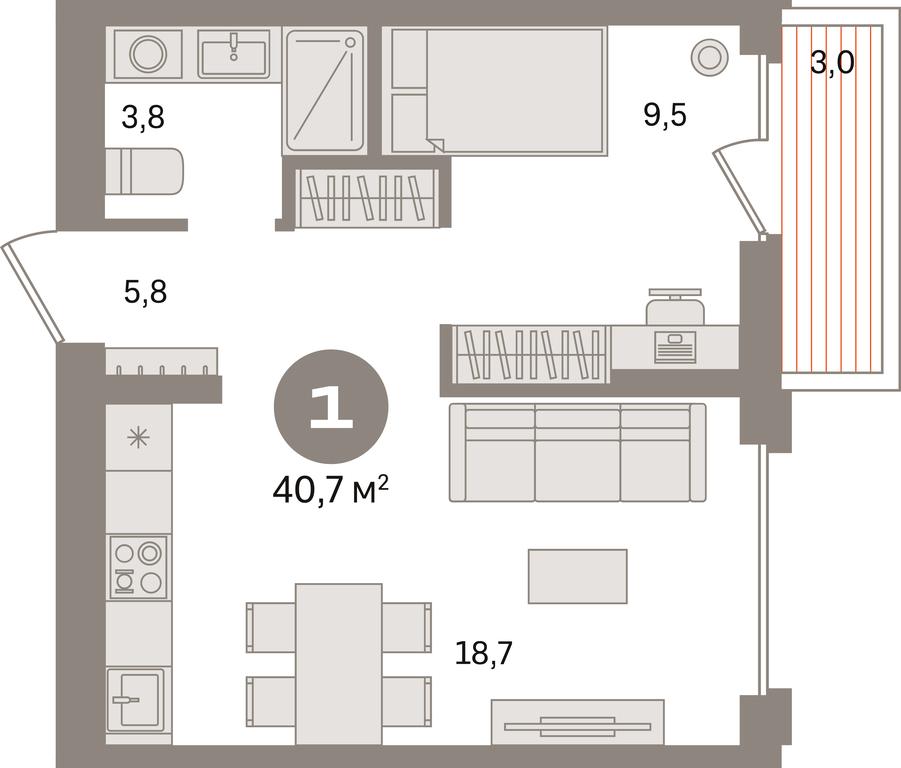 1-BD Apartment Sale, 40.7 sq. m. at Pervy kvartal, Kalinovaya ulitsa, derevnya Sapronovo, Leninskiy City District, Moscow Region, Russia #1 1-BD Apartment Sale, 40.7 sq. m. at Pervy kvartal, Kalinovaya ulitsa, derevnya Sapronovo, Leninskiy City District, Moscow Region, Russia #1