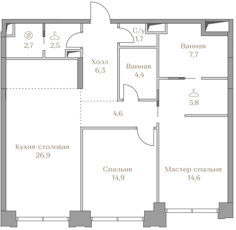 2-BD Apartment Sale, 92.1 sq. m. at Luzhniki Collection, Luzhnetskaya Embankment, 2/4с17, Moscow, Russia #1 2-BD Apartment Sale, 92.1 sq. m. at Luzhniki Collection, Luzhnetskaya Embankment, 2/4с17, Moscow, Russia #1
