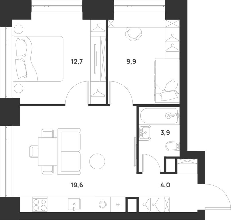 2-BD Apartment Sale, 50.1 sq. m. at Voice Towers, 1st Grayvoronovsky Drive, Moscow, Russia #1 2-BD Apartment Sale, 50.1 sq. m. at Voice Towers, 1st Grayvoronovsky Drive, Moscow, Russia #1