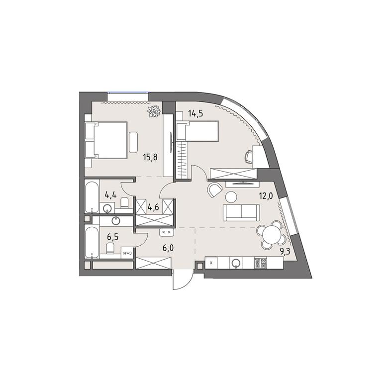 3-BD Apartment Sale, 73.1平方米 at Rodina Park, Vereyskaya Street, 12, Moscow, Russia #1 3-BD Apartment Sale, 73.1平方米 at Rodina Park, Vereyskaya Street, 12, Moscow, Russia #1
