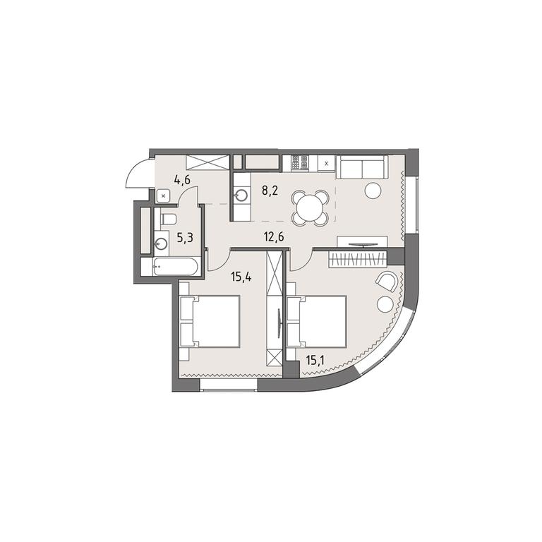 3-BD Apartment Sale, 61.1平方米 at Rodina Park, Vereyskaya Street, 12, Moscow, Russia #1 3-BD Apartment Sale, 61.1平方米 at Rodina Park, Vereyskaya Street, 12, Moscow, Russia #1