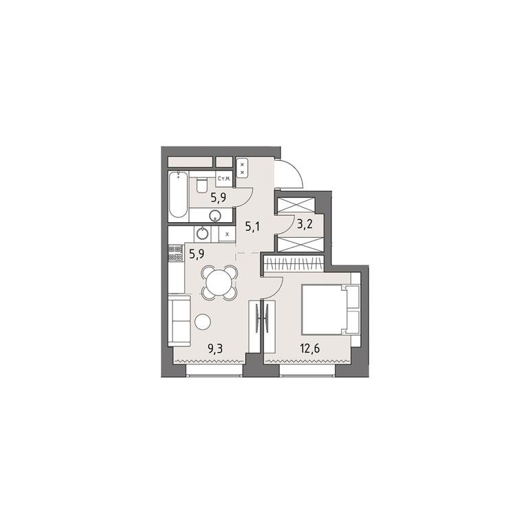 1-BD Apartment Sale, 41.8平方米 at Rodina Park, Vereyskaya Street, 12, Moscow, Russia #1 1-BD Apartment Sale, 41.8平方米 at Rodina Park, Vereyskaya Street, 12, Moscow, Russia #1