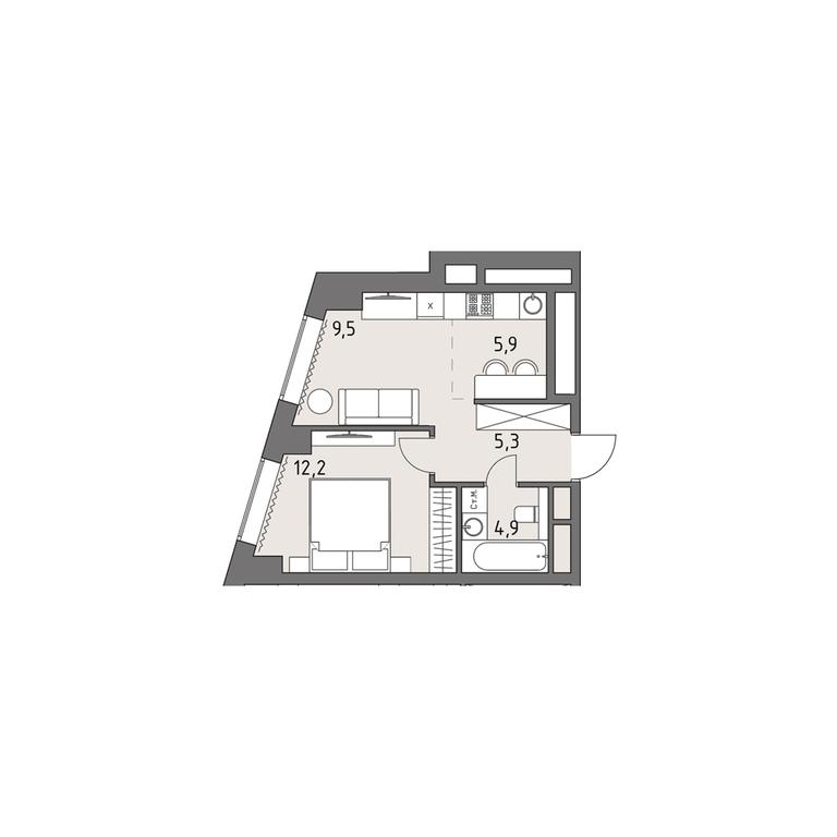 1-BD Apartment Sale, 37.8平方米 at Rodina Park, Vereyskaya Street, 12, Moscow, Russia #1 1-BD Apartment Sale, 37.8平方米 at Rodina Park, Vereyskaya Street, 12, Moscow, Russia #1