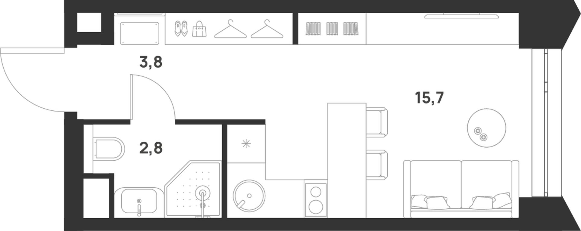Apartment Sale, 22.3 sq. m. at Voice Towers, 1st Grayvoronovsky Drive, Moscow, Russia #1