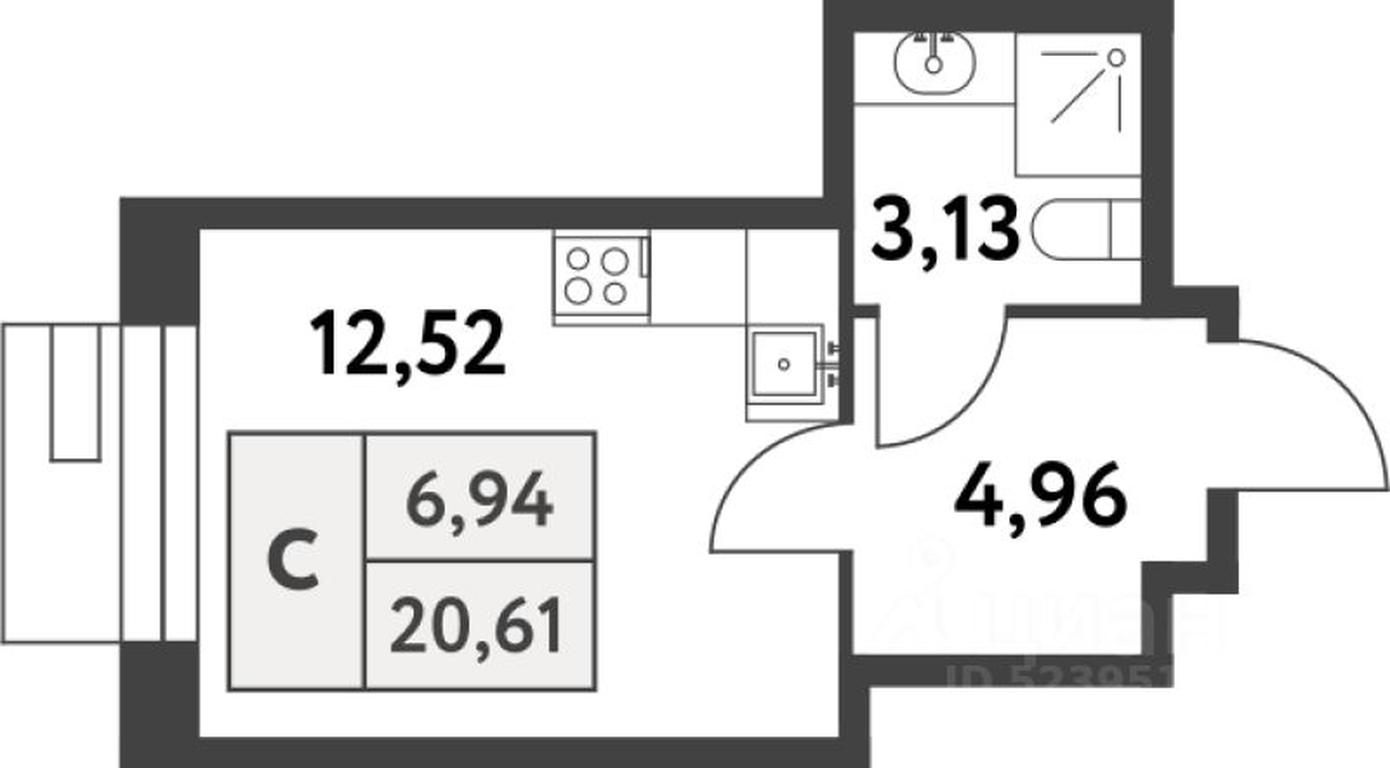 Apartment Sale, 20.6 sq. m. at Smart Garden (Smart Garden), 5-ya ulitsa Lesnyye Polyany, posyolok Gazoprovod, Kommunarka District, Novomoskovskiy Administrative Okrug, Moscow, Russia #1