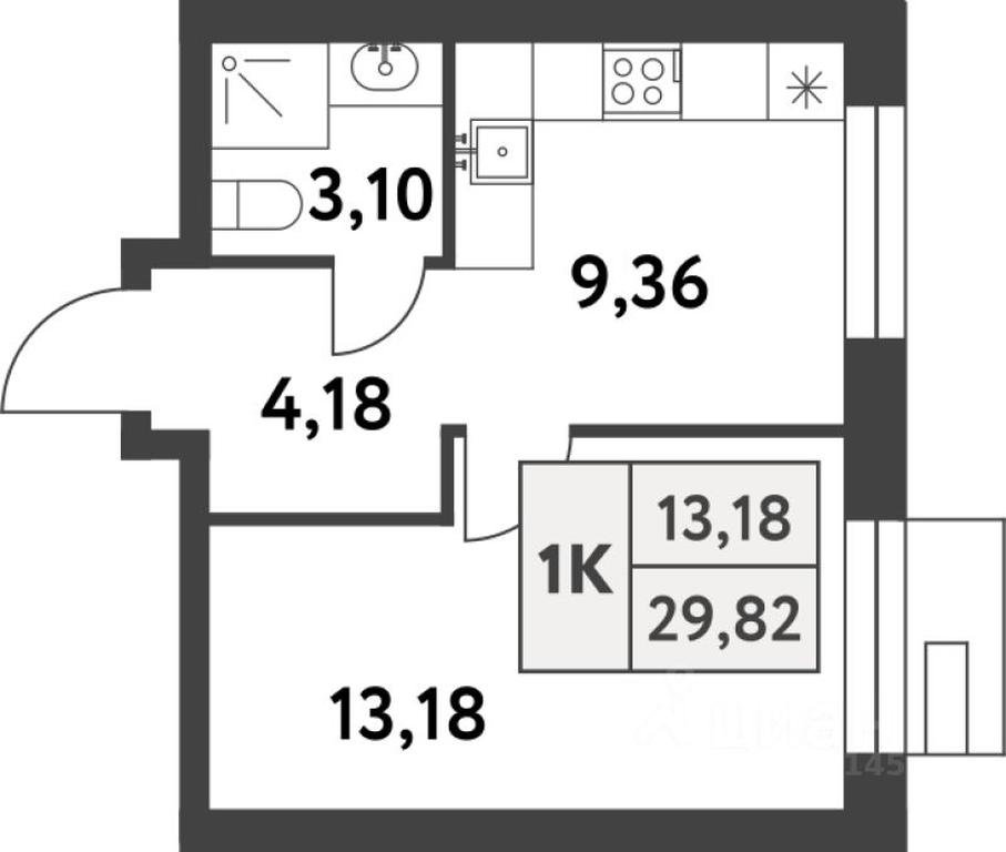 Apartment Sale, 29.8平方米 at Smart Garden (Smart Garden), 5-ya ulitsa Lesnyye Polyany, posyolok Gazoprovod, Kommunarka District, Novomoskovskiy Administrative Okrug, Moscow, Russia #1