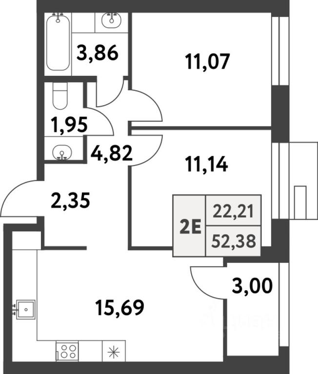 1-BD Apartment Sale, 52.3 sq. m. at Smart Garden (Smart Garden), 5-ya ulitsa Lesnyye Polyany, posyolok Gazoprovod, Kommunarka District, Novomoskovskiy Administrative Okrug, Moscow, Russia #1