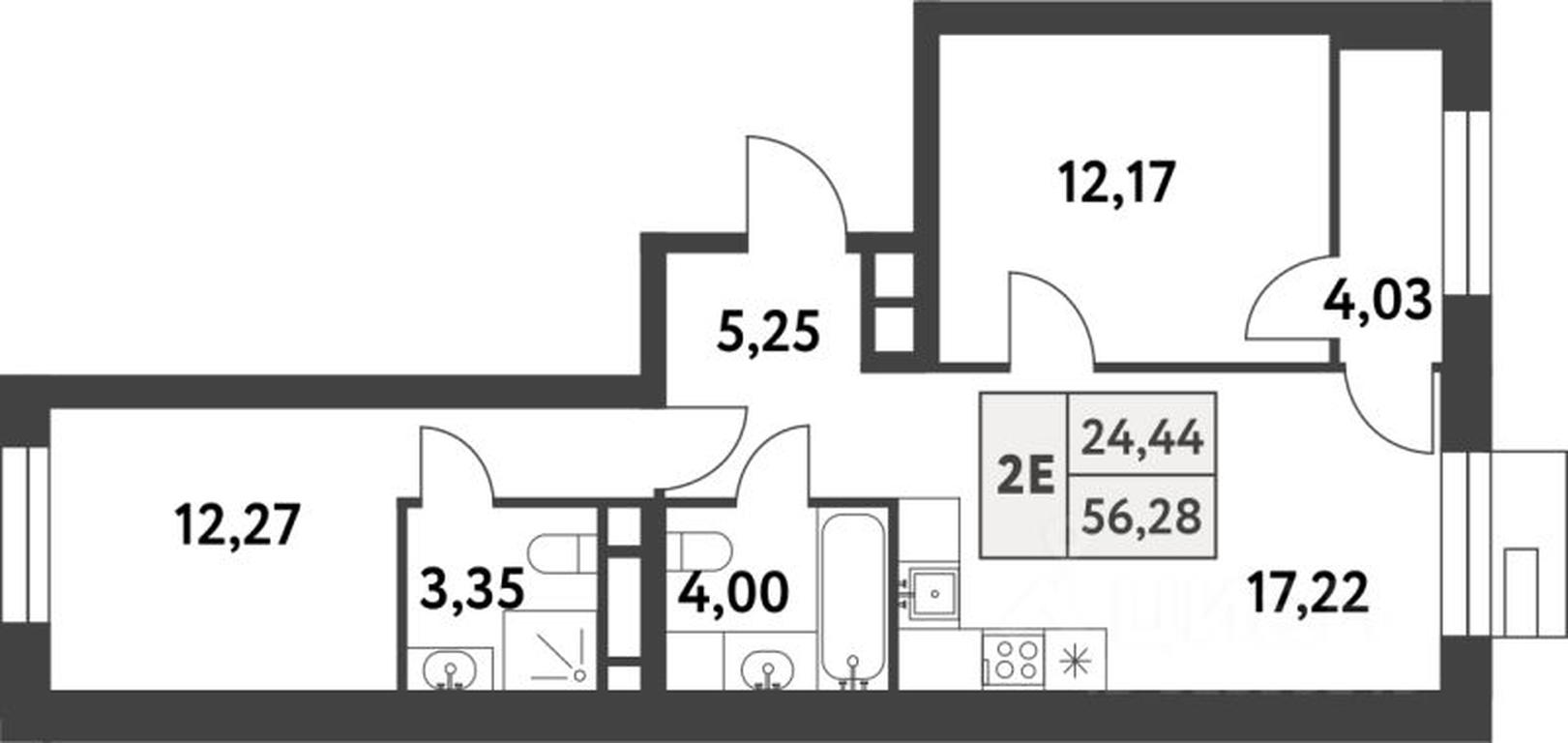 1-BD Apartment Sale, 56.2 sq. m. at Smart Garden (Smart Garden), 5-ya ulitsa Lesnyye Polyany, posyolok Gazoprovod, Kommunarka District, Novomoskovskiy Administrative Okrug, Moscow, Russia #1