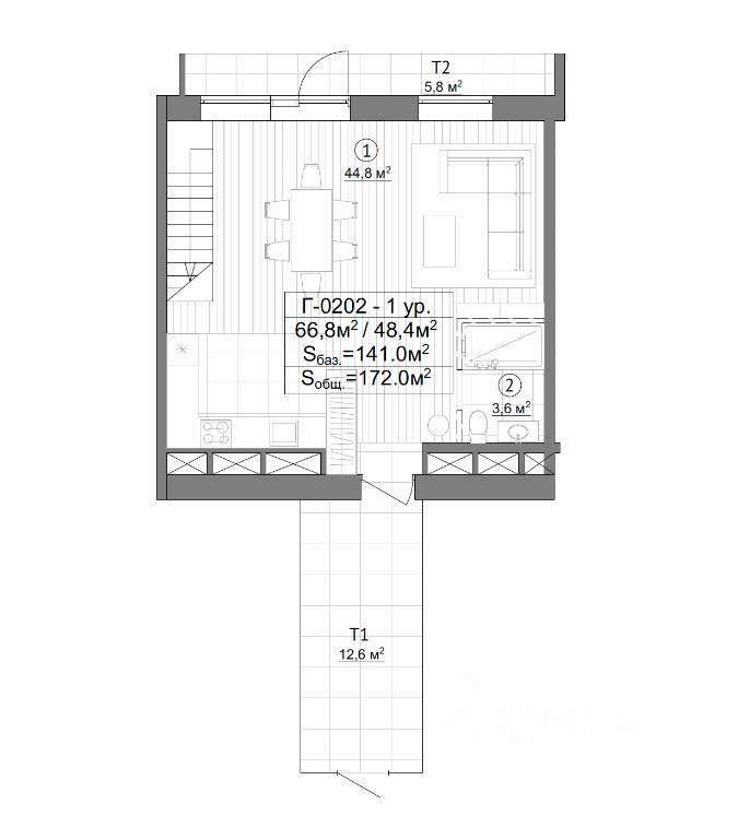 2-BD Apartment Sale, 141 sq. m. at Kompleks apartamentov LES (Les), Novoyasenevskiy Avenue, 3В, Moscow, Russia #1