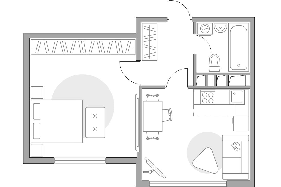 2-BD Apartment Sale, 36.8平方米 at Brigantina, Parkovaya ulitsa, 50к1, Dolgoprudny, Moscow Region, Russia #1