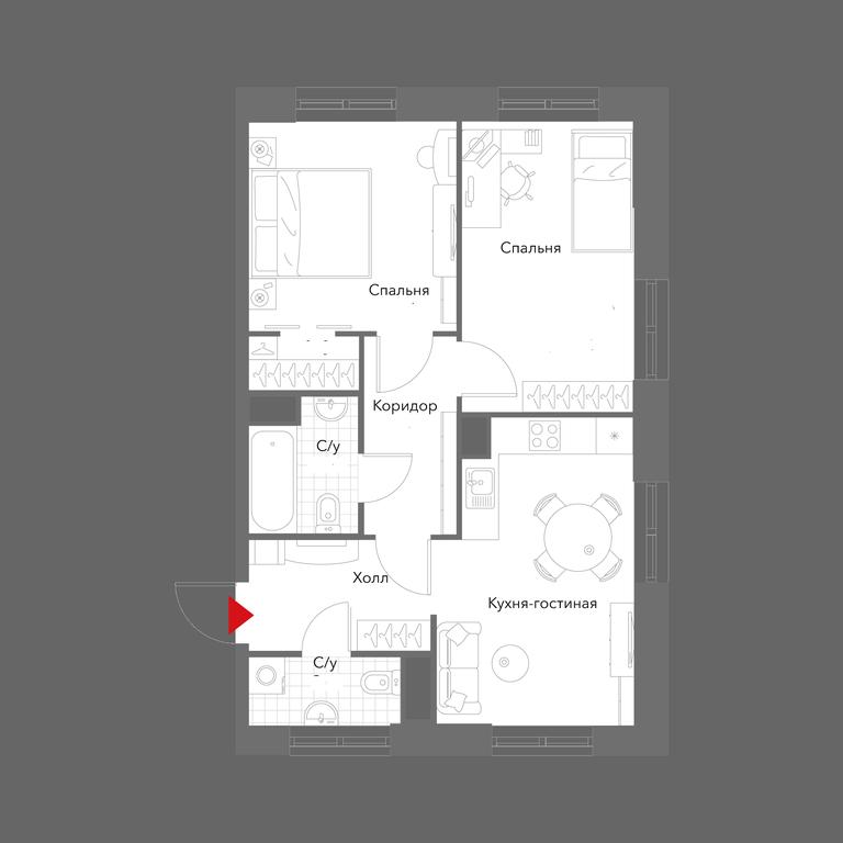 2-BD Apartment Sale, 59.8平方米 at Voxhall, Letnikovskaya Street, 4с2, Moscow, Russia #2 2-BD Apartment Sale, 59.8平方米 at Voxhall, Letnikovskaya Street, 4с2, Moscow, Russia #2