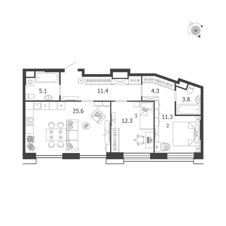 2-BD Apartment Sale, 73.8 sq. m. at Voxhall, Letnikovskaya Street, 4с2, Moscow, Russia #1 2-BD Apartment Sale, 73.8 sq. m. at Voxhall, Letnikovskaya Street, 4с2, Moscow, Russia #1