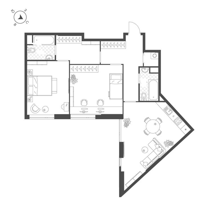 3-BD Apartment Sale, 82平方米 at Voxhall, Letnikovskaya Street, 4с2, Moscow, Russia #2