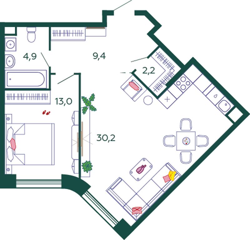 1-BD Apartment Sale, 59.7 sq. m. at Shagal, Автозаводская улица, 23, Москва, Россия #1 1-BD Apartment Sale, 59.7 sq. m. at Shagal, Автозаводская улица, 23, Москва, Россия #1