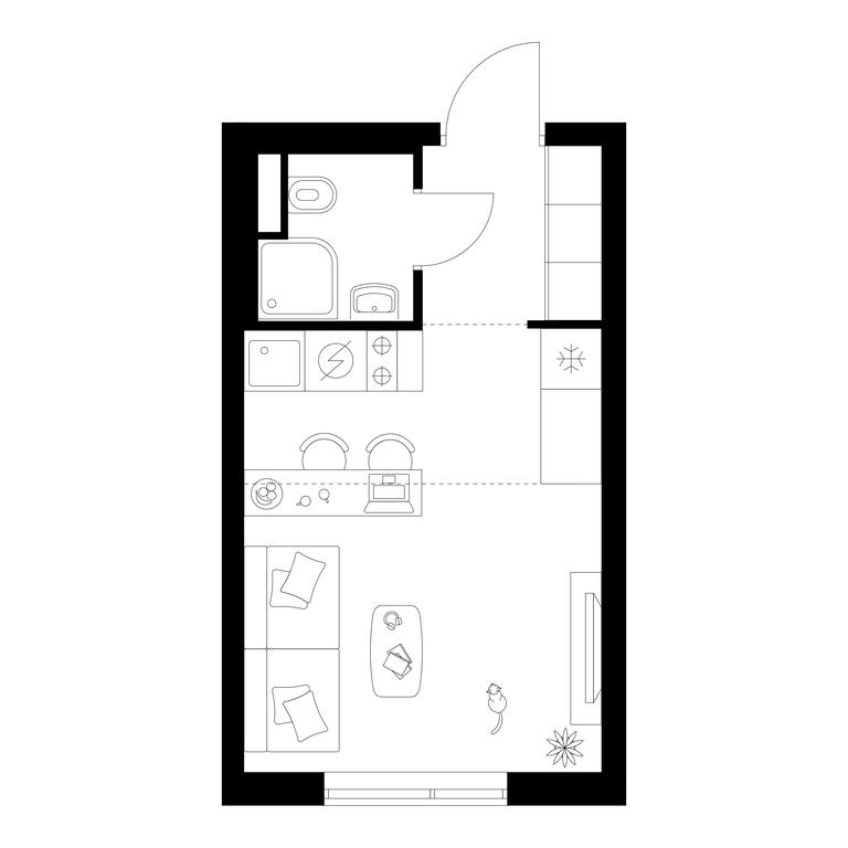 Apartment Sale, 20.8 sq. m. at Buninskaja naberezhnaja, ZhK Buninskaya Naberezhnaya, Moscow, Russia #1