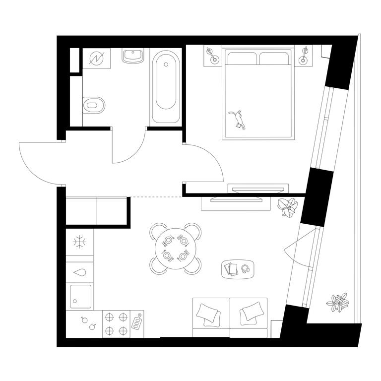 1-BD Apartment Sale, 32.5 sq. m. at Salarevo Park, Salaryevskaya Street, 8к1, Moskovskiy Settlement, Moscow, Russia #1