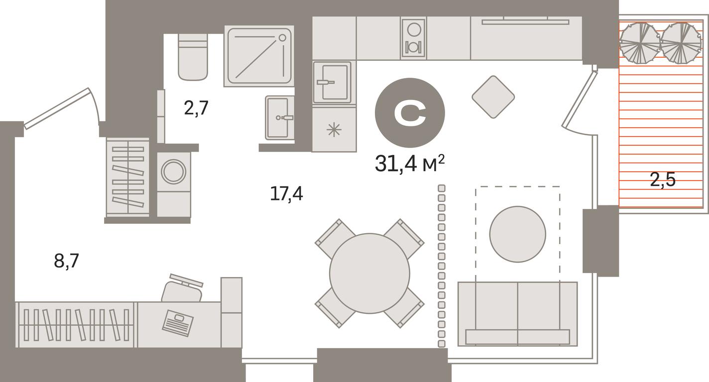 Apartment Sale, 31.4平方米 at Kvartal Gercena, zhiloy kompleks Kvartal Gertsena, Moscow, Russia #1 Apartment Sale, 31.4平方米 at Kvartal Gercena, zhiloy kompleks Kvartal Gertsena, Moscow, Russia #1