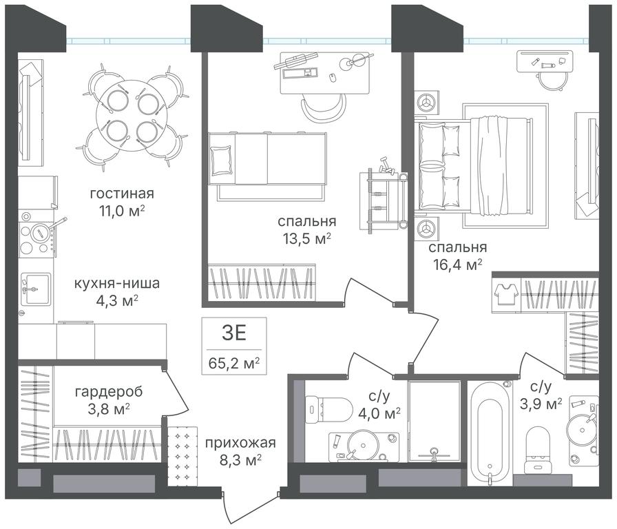 2-BD Apartment Sale, 65.2 sq. m. at Petrovskiy Park II, Stary Petrovsko-Razumovsky Drive, 1/23, Moscow, Russia #1 2-BD Apartment Sale, 65.2 sq. m. at Petrovskiy Park II, Stary Petrovsko-Razumovsky Drive, 1/23, Moscow, Russia #1