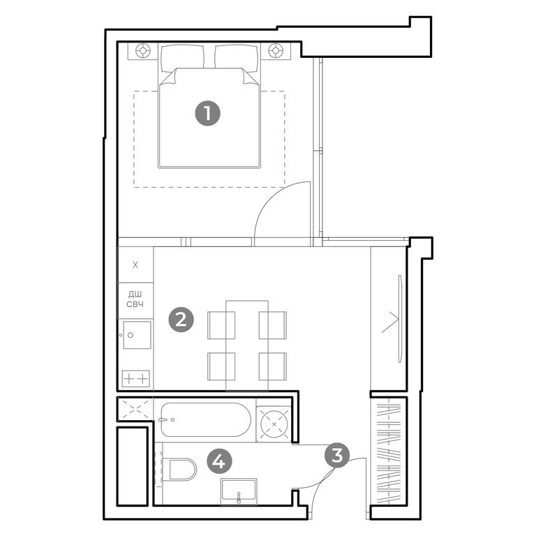 1-BD Apartment Sale, 29.9 sq. m. at Nametkin Tower, Namyotkina Street, 10А, Moscow, Russia #1