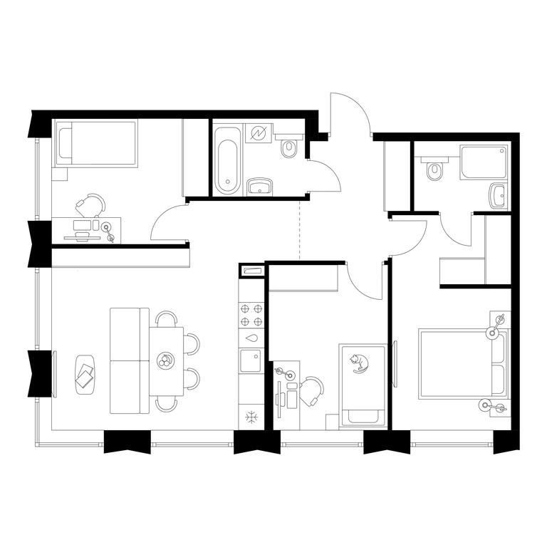 3-BD Apartment Sale, 69.9 sq. m. at Businovskiy Park, Izhorskaya Street, 6с5, Moscow, Russia #1 3-BD Apartment Sale, 69.9 sq. m. at Businovskiy Park, Izhorskaya Street, 6с5, Moscow, Russia #1