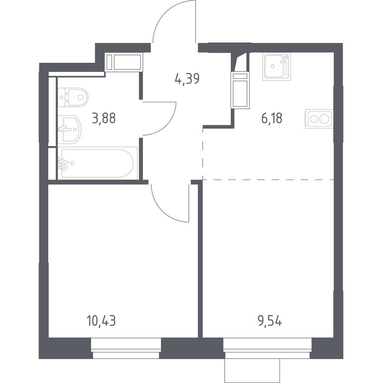 Apartment Sale, 34.42平方米 at Piatnitskie Luga, Pyatnitskoye Highway, 2, derevnya Yurlovo, Solnechnogorsk City District, Moscow Region, Russia #1