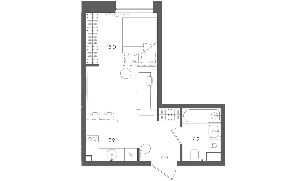 Apartment Sale, 30.2平方米 at Rise, ZhK Stoun Rays, Lefortovo District, Yugo-Vostochniy Administrative Okrug, Moscow, Russia #1 Apartment Sale, 30.2平方米 at Rise, ZhK Stoun Rays, Lefortovo District, Yugo-Vostochniy Administrative Okrug, Moscow, Russia #1