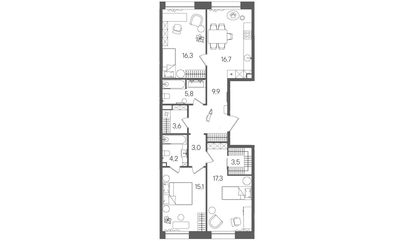 3-BD Apartment Sale, 95.4平方米 at Rise, ZhK Stoun Rays, Lefortovo District, Yugo-Vostochniy Administrative Okrug, Moscow, Russia #1 3-BD Apartment Sale, 95.4平方米 at Rise, ZhK Stoun Rays, Lefortovo District, Yugo-Vostochniy Administrative Okrug, Moscow, Russia #1