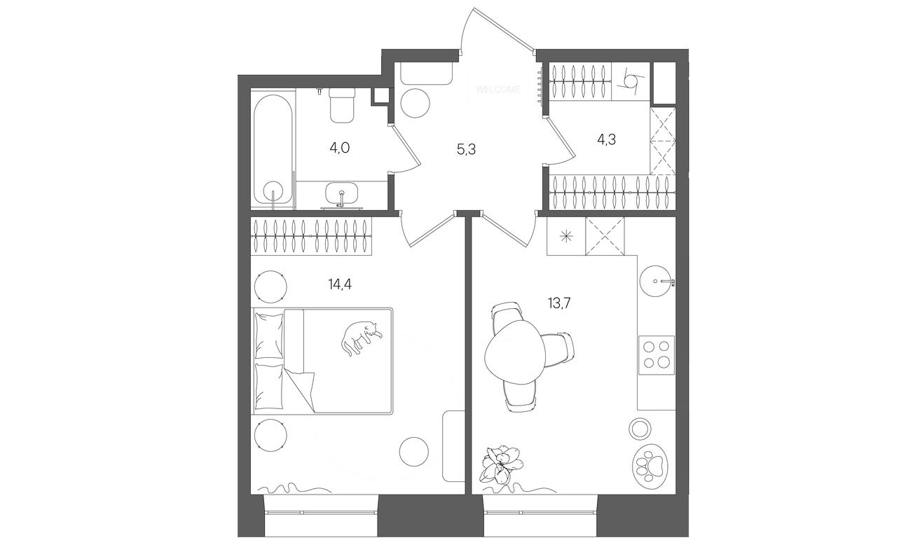 1-BD Apartment Sale, 41.7 sq. m. at Rise, ZhK Stoun Rays, Lefortovo District, Yugo-Vostochniy Administrative Okrug, Moscow, Russia #1 1-BD Apartment Sale, 41.7 sq. m. at Rise, ZhK Stoun Rays, Lefortovo District, Yugo-Vostochniy Administrative Okrug, Moscow, Russia #1