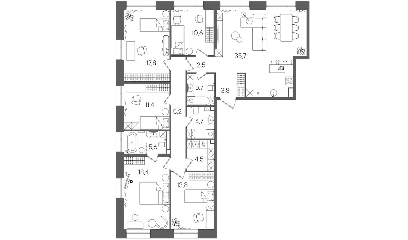 5-BD Apartment Sale, 142.9 sq. m. at Rise, ZhK Stoun Rays, Lefortovo District, Yugo-Vostochniy Administrative Okrug, Moscow, Russia #1 5-BD Apartment Sale, 142.9 sq. m. at Rise, ZhK Stoun Rays, Lefortovo District, Yugo-Vostochniy Administrative Okrug, Moscow, Russia #1
