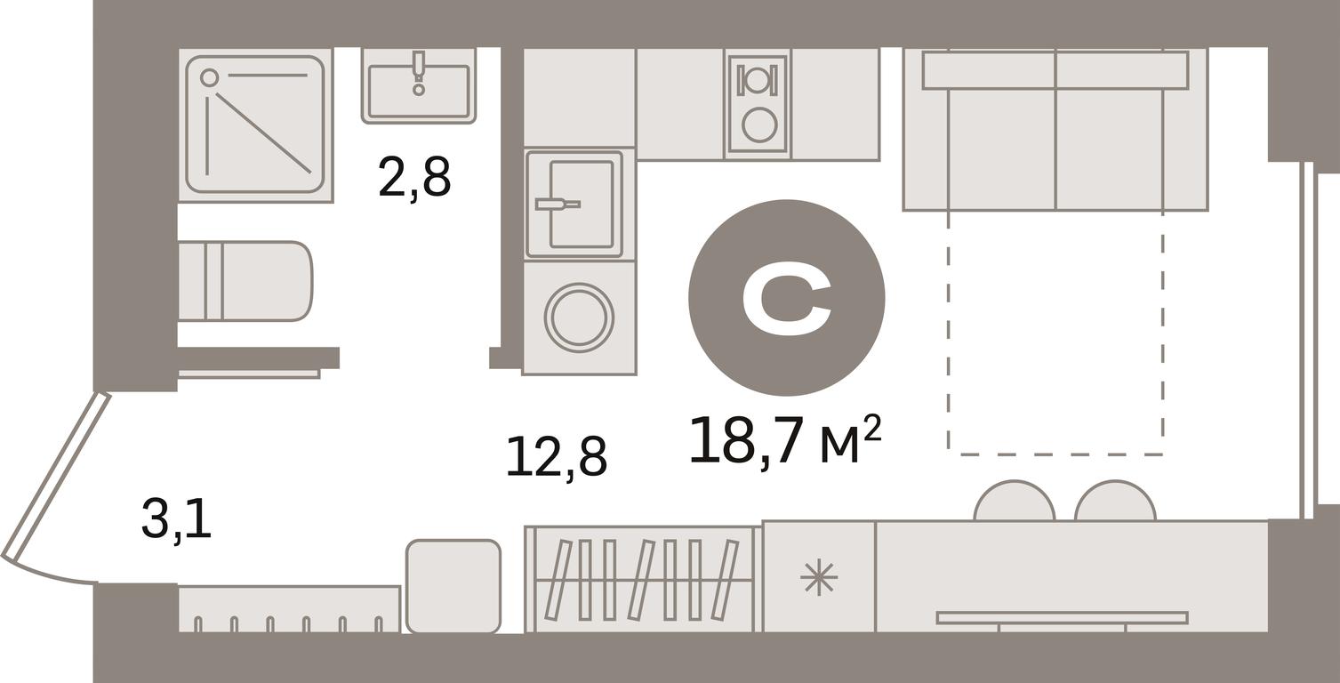 Apartment Sale, 18.7 sq. m. at Pervy kvartal, Kalinovaya ulitsa, derevnya Sapronovo, Leninskiy City District, Moscow Region, Russia #1 Apartment Sale, 18.7 sq. m. at Pervy kvartal, Kalinovaya ulitsa, derevnya Sapronovo, Leninskiy City District, Moscow Region, Russia #1