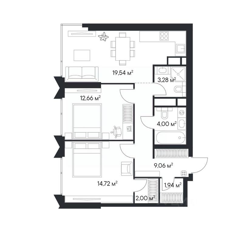 1-BD Apartment Sale, 67.2 sq. m. at 1-y Nagatinskiy, Nagatinskaya Street, Moscow, Russia #1 1-BD Apartment Sale, 67.2 sq. m. at 1-y Nagatinskiy, Nagatinskaya Street, Moscow, Russia #1
