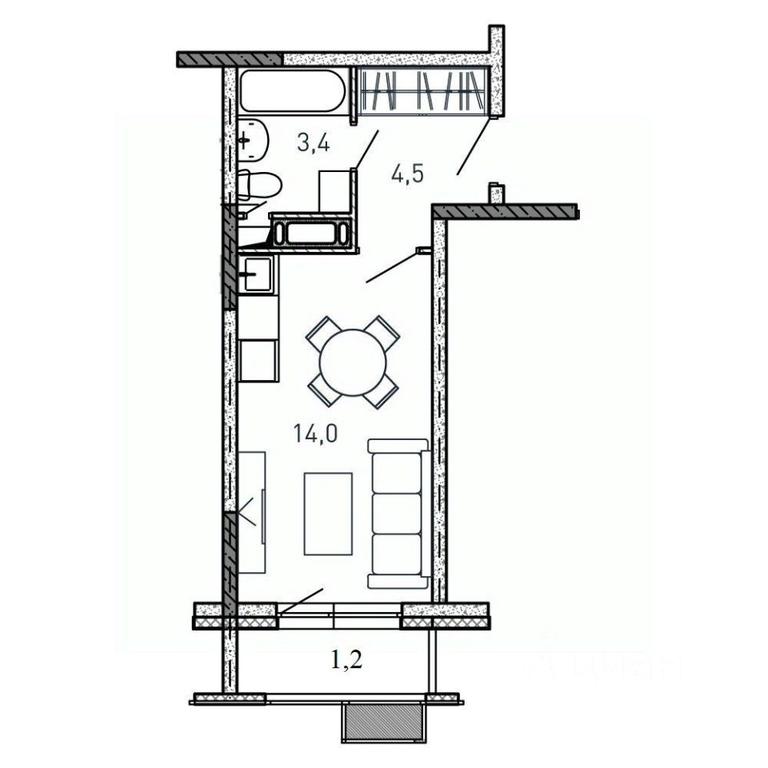 Apartment Sale, 23.1 sq. m. at Kvartal Svetly, ulitsa Tvardovskogo, Balashikha, Moscow Region, Russia #1 Apartment Sale, 23.1 sq. m. at Kvartal Svetly, ulitsa Tvardovskogo, Balashikha, Moscow Region, Russia #1