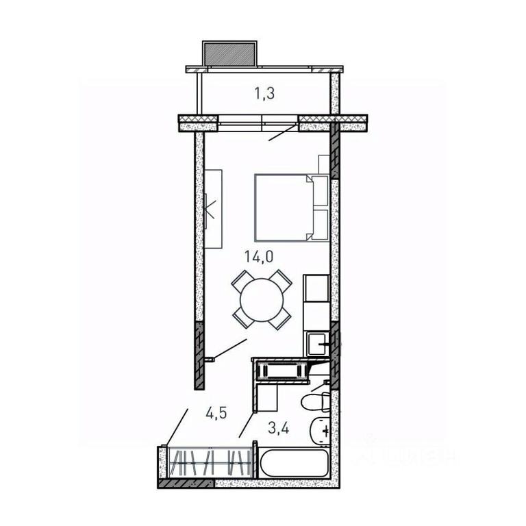 Apartment Sale, 23.2 sq. m. at Kvartal Svetly, ulitsa Tvardovskogo, Balashikha, Moscow Region, Russia #1 Apartment Sale, 23.2 sq. m. at Kvartal Svetly, ulitsa Tvardovskogo, Balashikha, Moscow Region, Russia #1