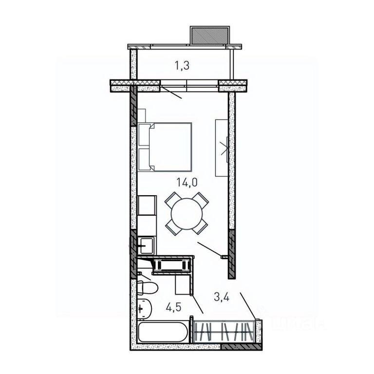 Apartment Sale, 23.2 sq. m. at Kvartal Svetly, ulitsa Tvardovskogo, Balashikha, Moscow Region, Russia #1 Apartment Sale, 23.2 sq. m. at Kvartal Svetly, ulitsa Tvardovskogo, Balashikha, Moscow Region, Russia #1