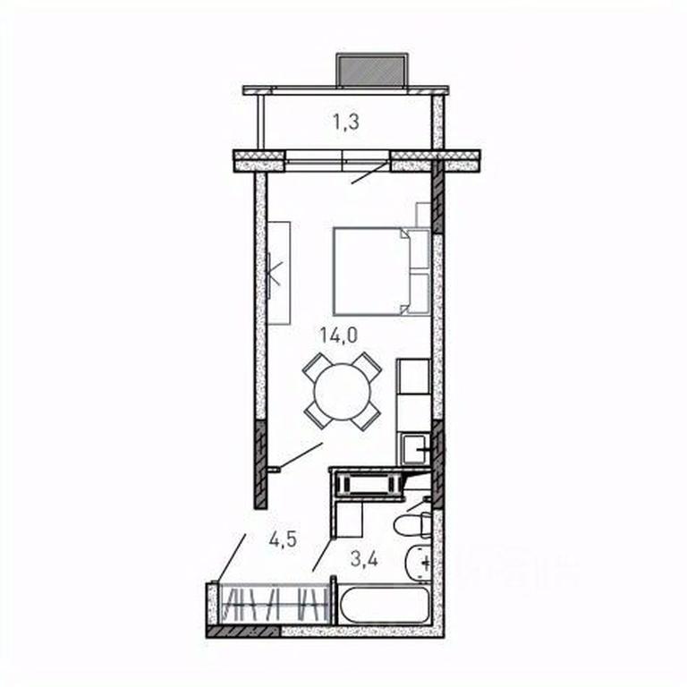 Apartment Sale, 23.2 sq. m. at Kvartal Svetly, ulitsa Tvardovskogo, Balashikha, Moscow Region, Russia #1 Apartment Sale, 23.2 sq. m. at Kvartal Svetly, ulitsa Tvardovskogo, Balashikha, Moscow Region, Russia #1