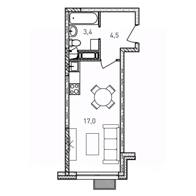 Apartment Sale, 24.9平方米 at Kvartal Svetly, ulitsa Tvardovskogo, Balashikha, Moscow Region, Russia #1 Apartment Sale, 24.9平方米 at Kvartal Svetly, ulitsa Tvardovskogo, Balashikha, Moscow Region, Russia #1