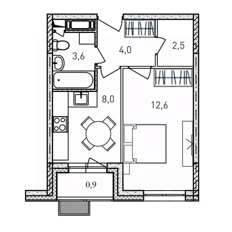 Apartment Sale, 31.6 sq. m. at Kvartal Svetly, ulitsa Tvardovskogo, Balashikha, Moscow Region, Russia #1