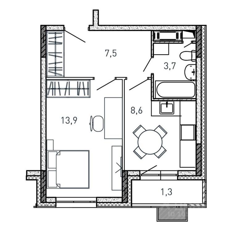 Apartment Sale, 35 sq. m. at Kvartal Svetly, ulitsa Tvardovskogo, Balashikha, Moscow Region, Russia #1