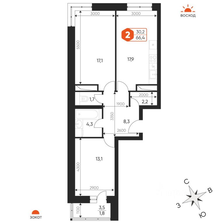 2-BD Apartment Sale, 66.4平方米 at Ideal, Proyektnaya ulitsa, Gagarina Microdistrict, Balashikha, Moscow Region, Russia #1 2-BD Apartment Sale, 66.4平方米 at Ideal, Proyektnaya ulitsa, Gagarina Microdistrict, Balashikha, Moscow Region, Russia #1
